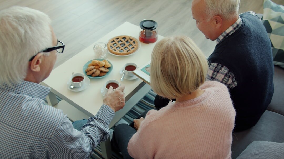 seniors chatting in lounge