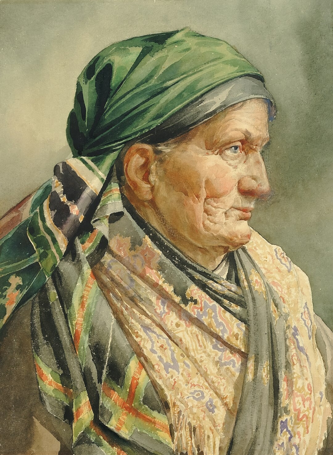 senior woman painting