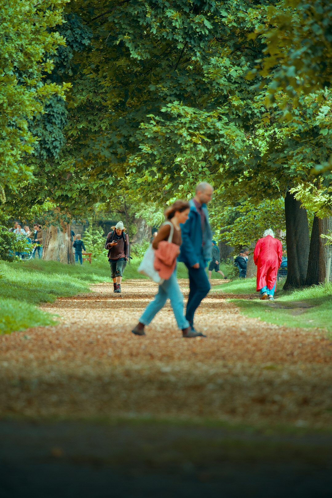 seniors walking in park