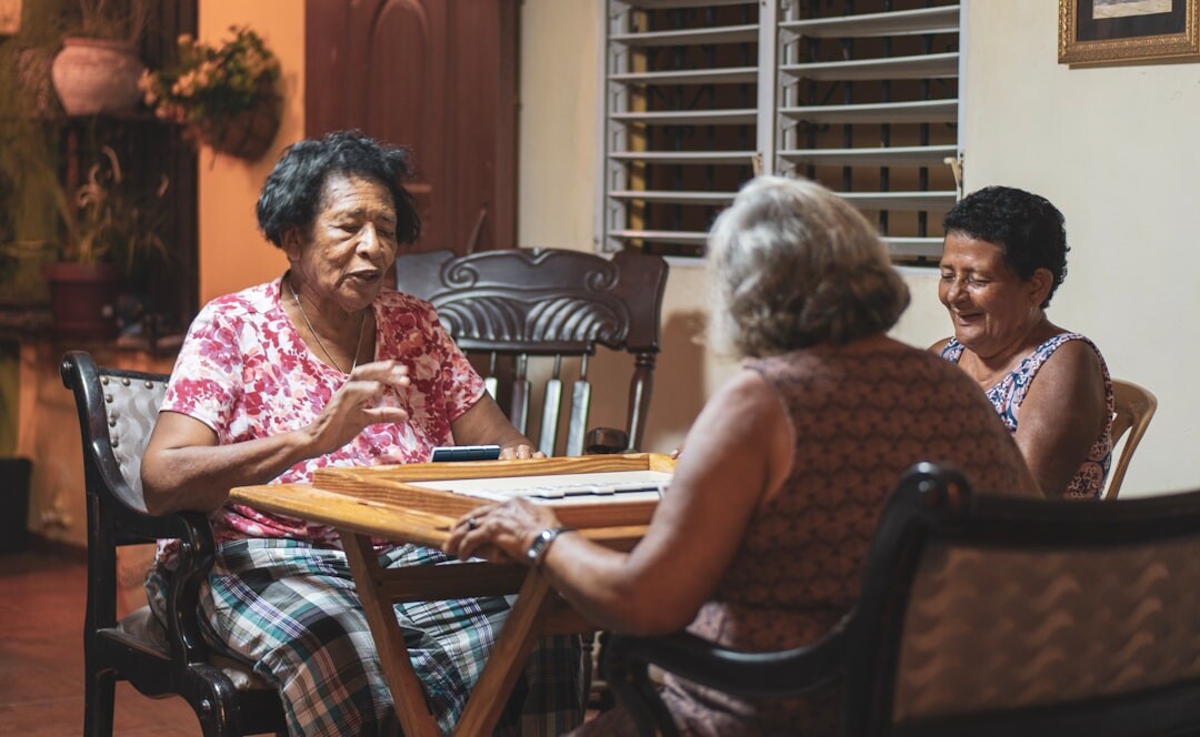 group of seniors talking